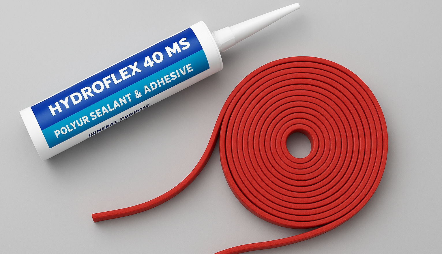 Приклеювання акрилового набухаючого шнура гідроізоляційним герметиком Hydroflex 40 MS