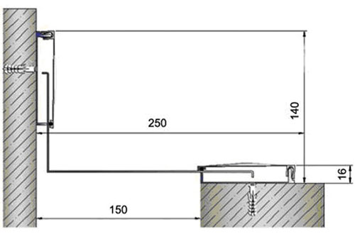 Деформационный шов для потолков и стен AR 291-150К