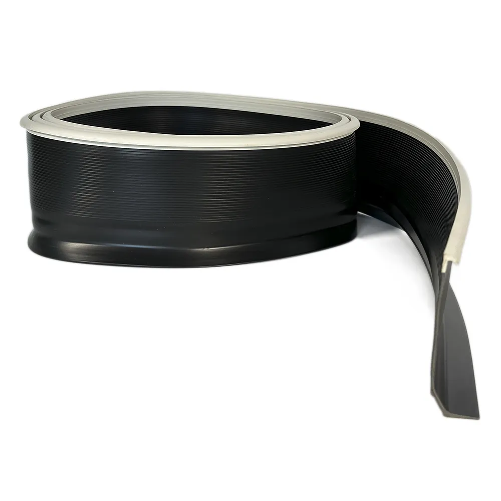 Elastic PVC plinth PS-100 mm for placing coatings on the wall, white edge, 25 meters