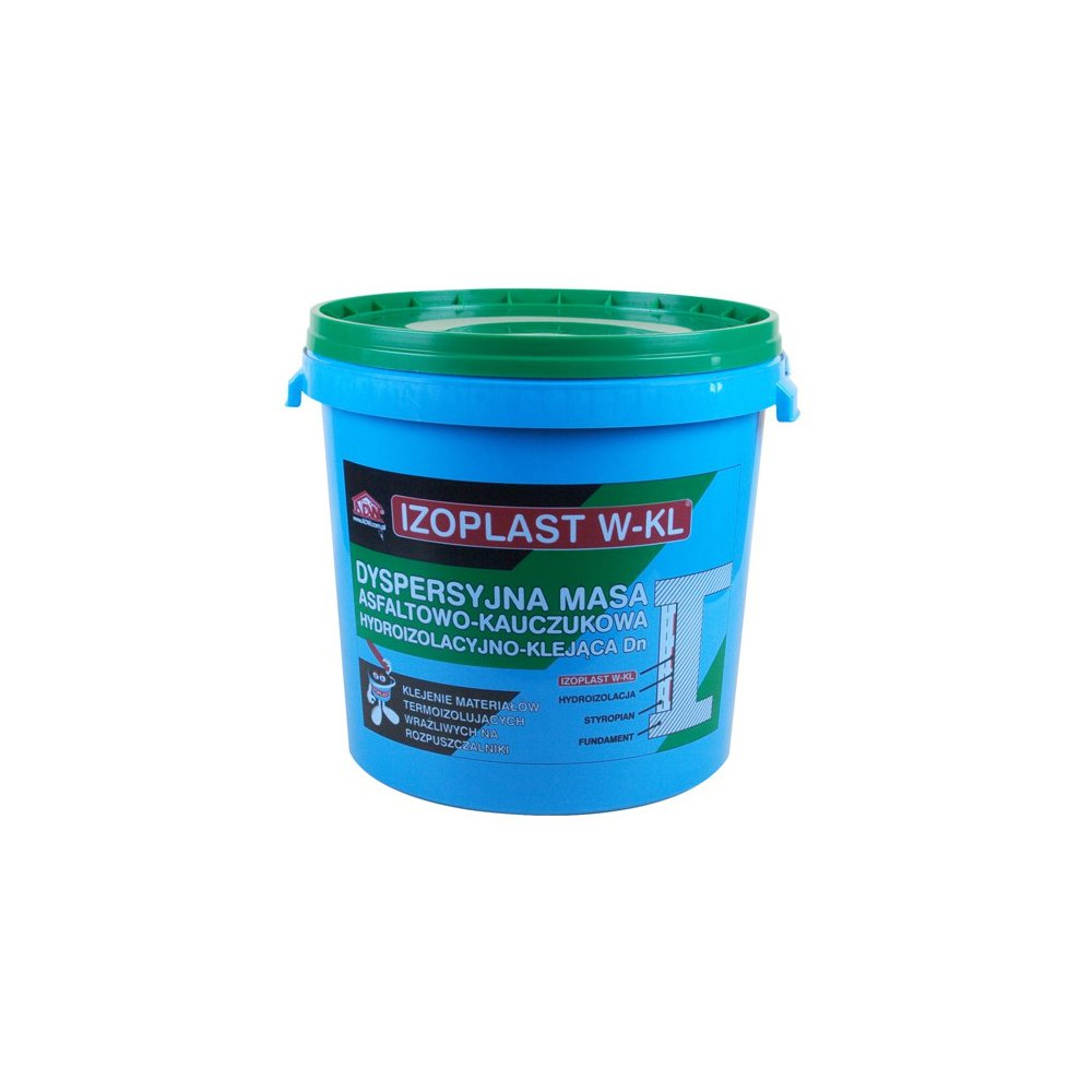 Бітумна мастика на воді для гідроізоляції і приклеювання теплоізоляційних плит Izoplast W-KL, 20 кг ADW